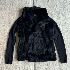Theory fur sweater cardigan